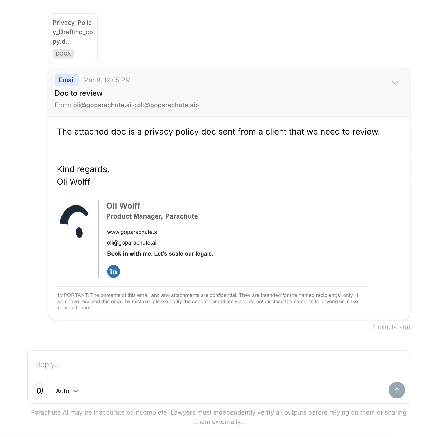 Email to thread