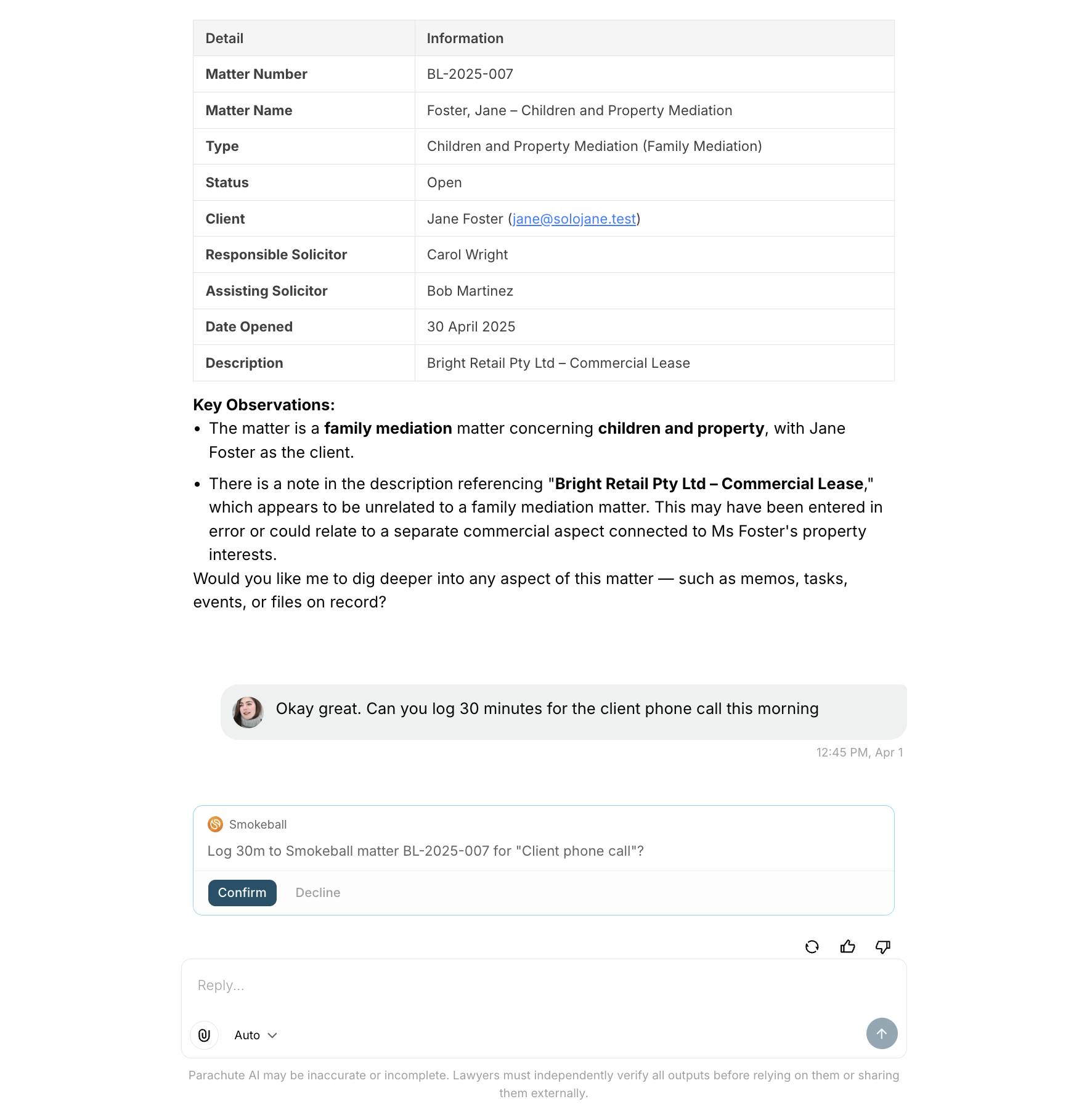 Smokeball integration